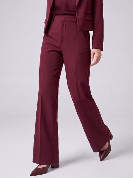 Calça Alfaiataria Wide Leg Vinho Naissa