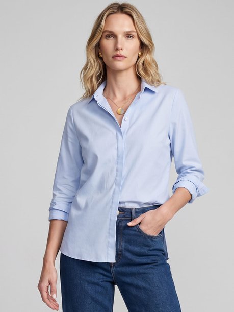Camisa Comfy de Oxfordine Azul Claro Sara