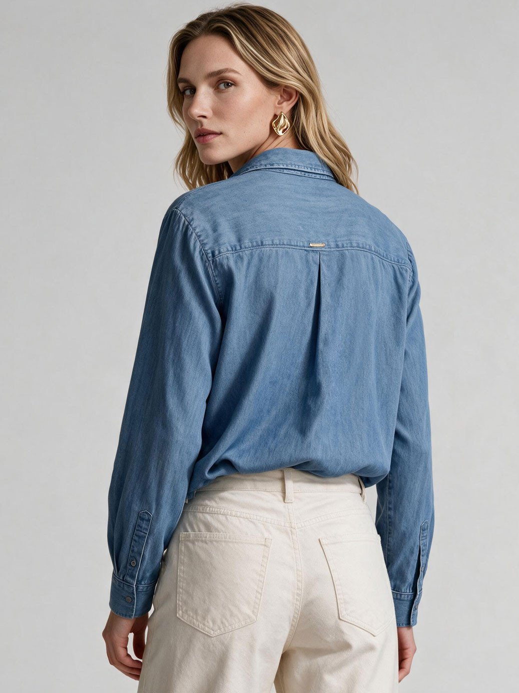 10202365 camisa jeans manga longa azul clara velara 19200651 calca wide leg sarja atena 2