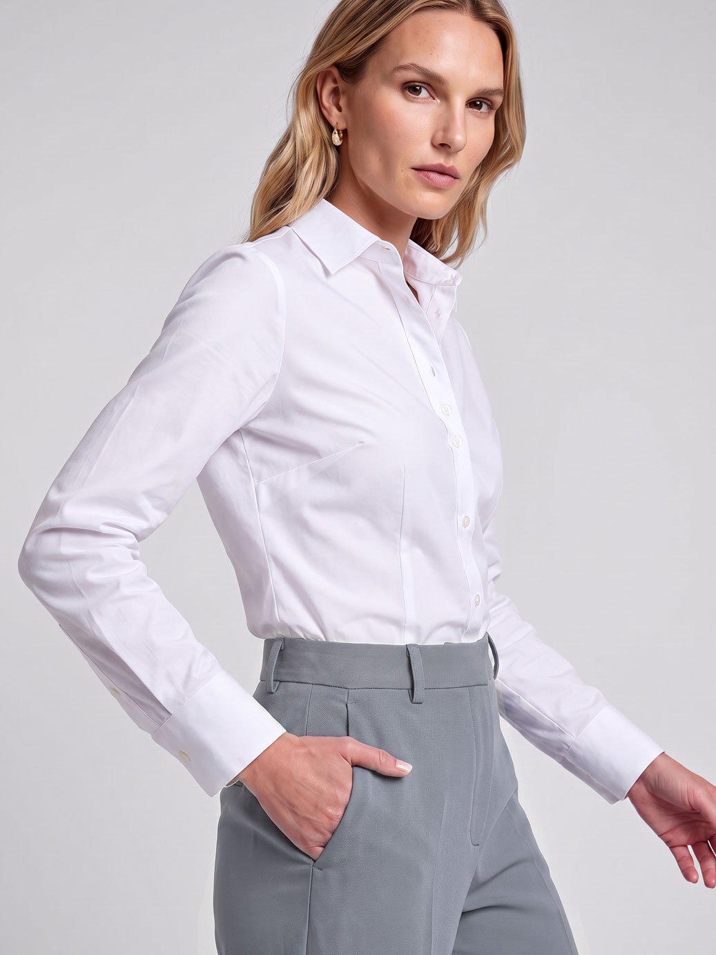 10200946 camisa feminina tricoline branca roberta 19200550 calca alfaiataria reta cinza belymara 2