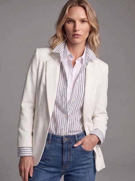 Blazer Alfaiataria Botão Único Off White Juliete
