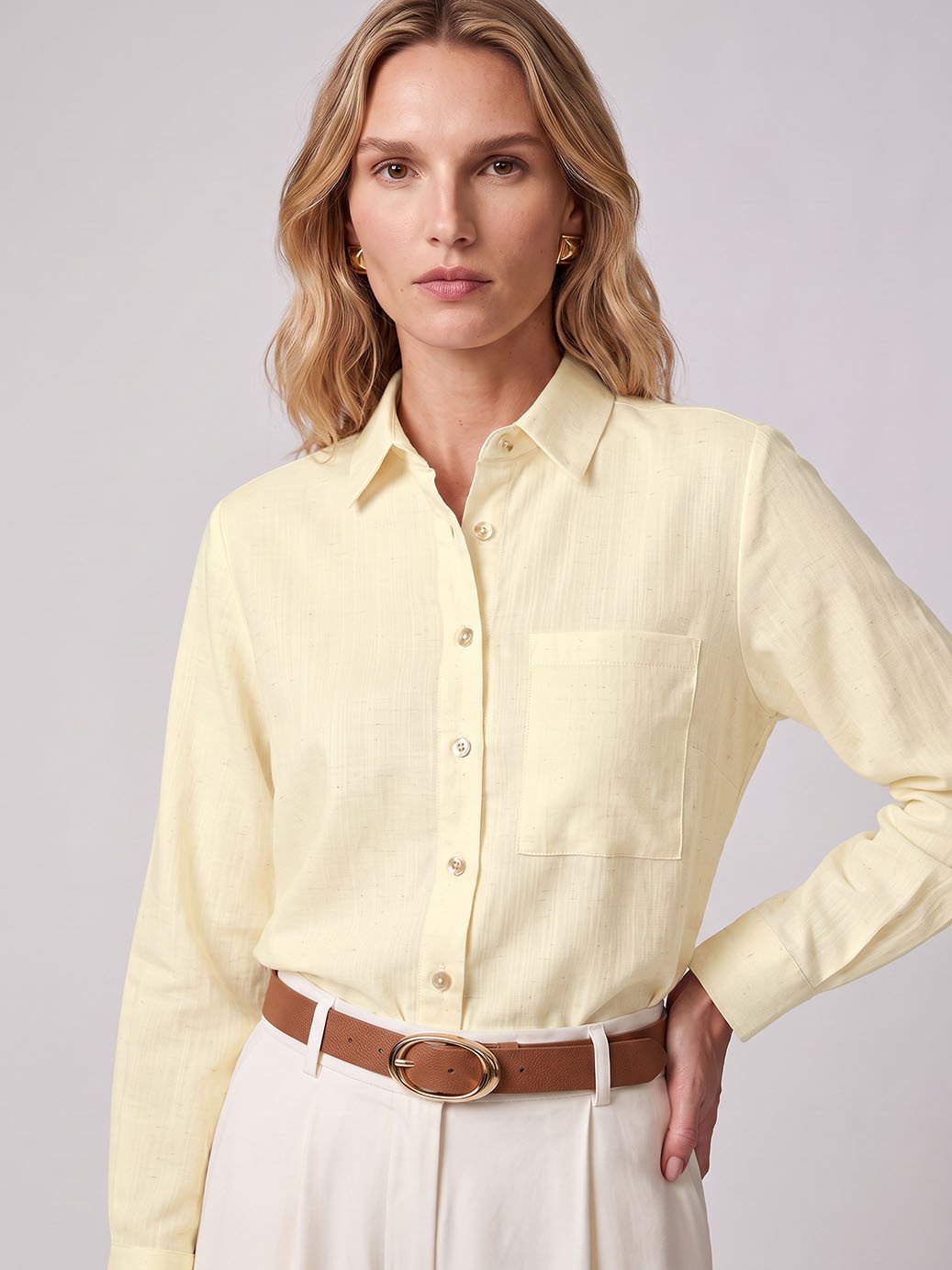 camisa amarela over de linho principessa kali