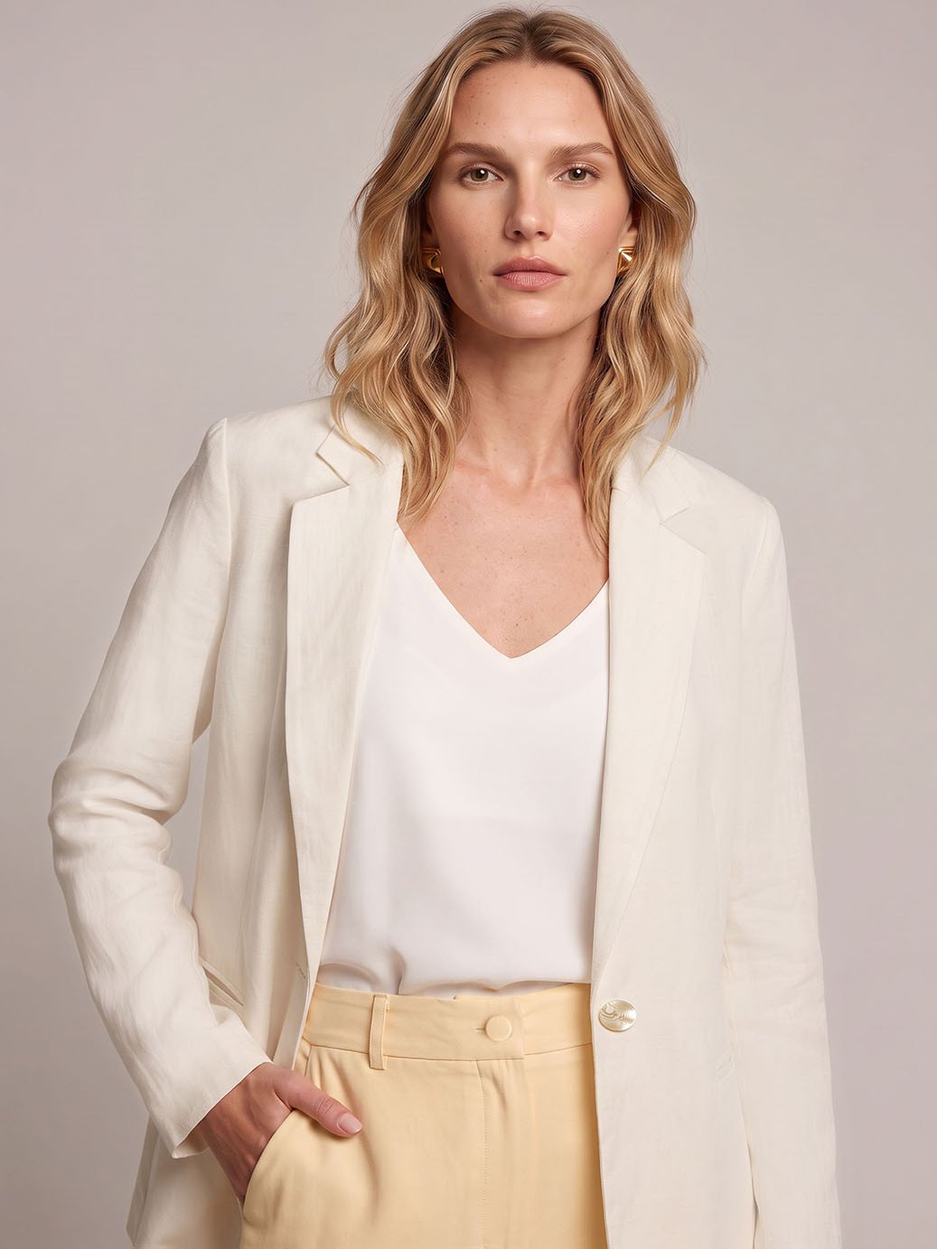 blazer alfaiataria yara de linho