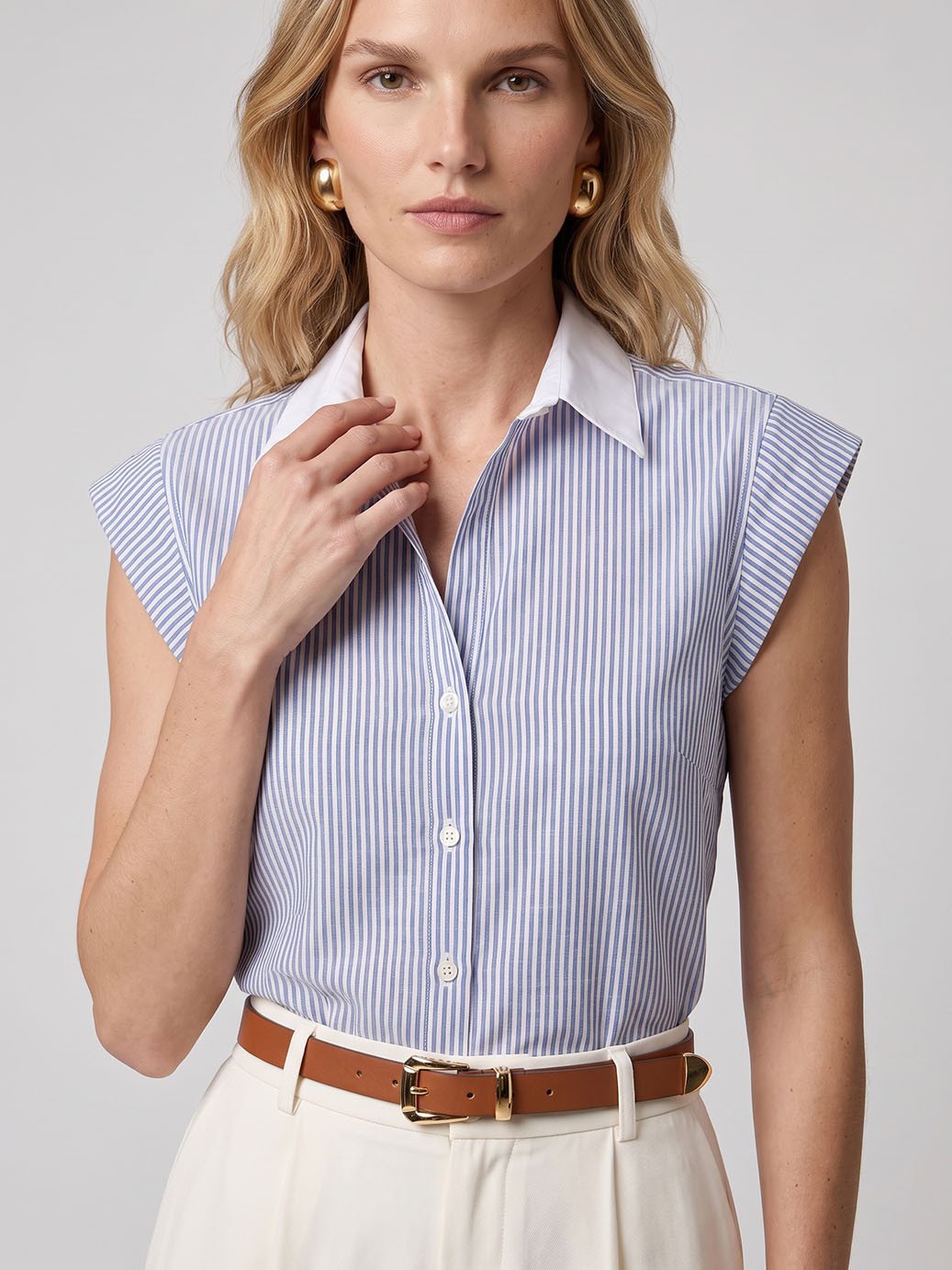 camisa feminina social manga curta drica