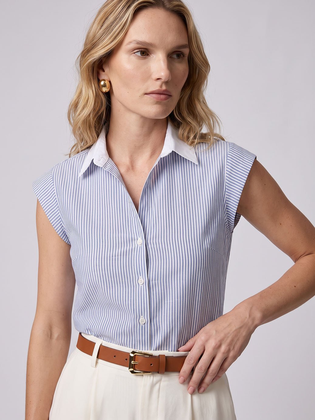 camisa social feminina manga curta drica