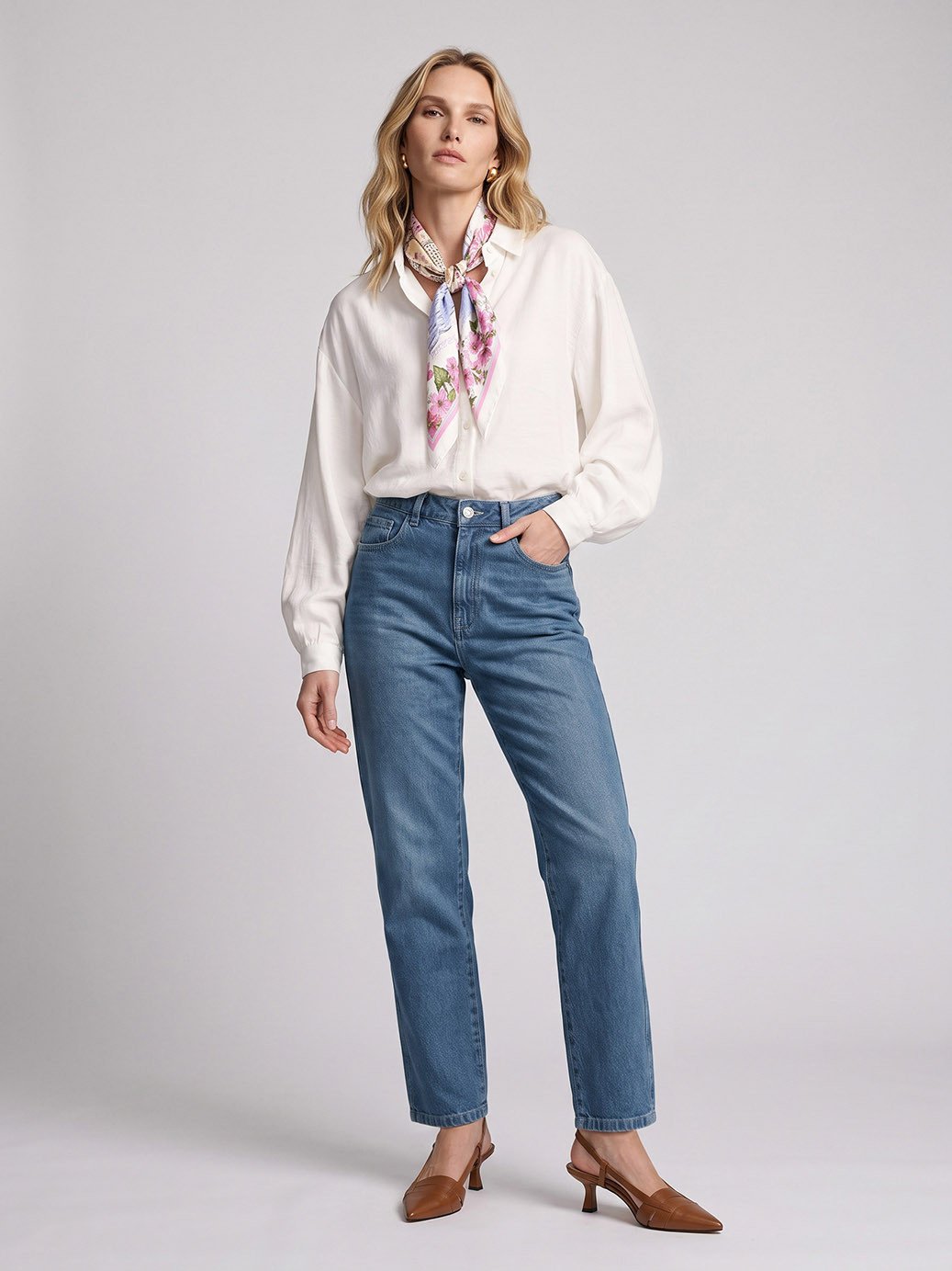 calca jeans azul medio principessa vivara