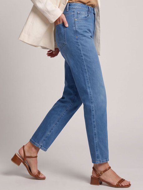 Calça Jeans Reta Regular Azul Médio Vivara