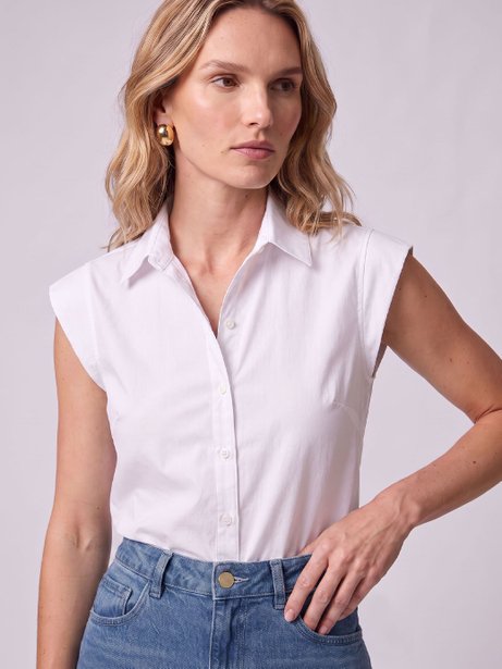 Camisa Manga Copinho Off White Katerine