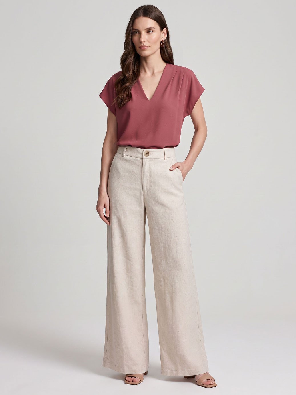 10501821 blusa em crepe terrracota oliviana 19200645 calca pantalona linho natural iselle 1 3