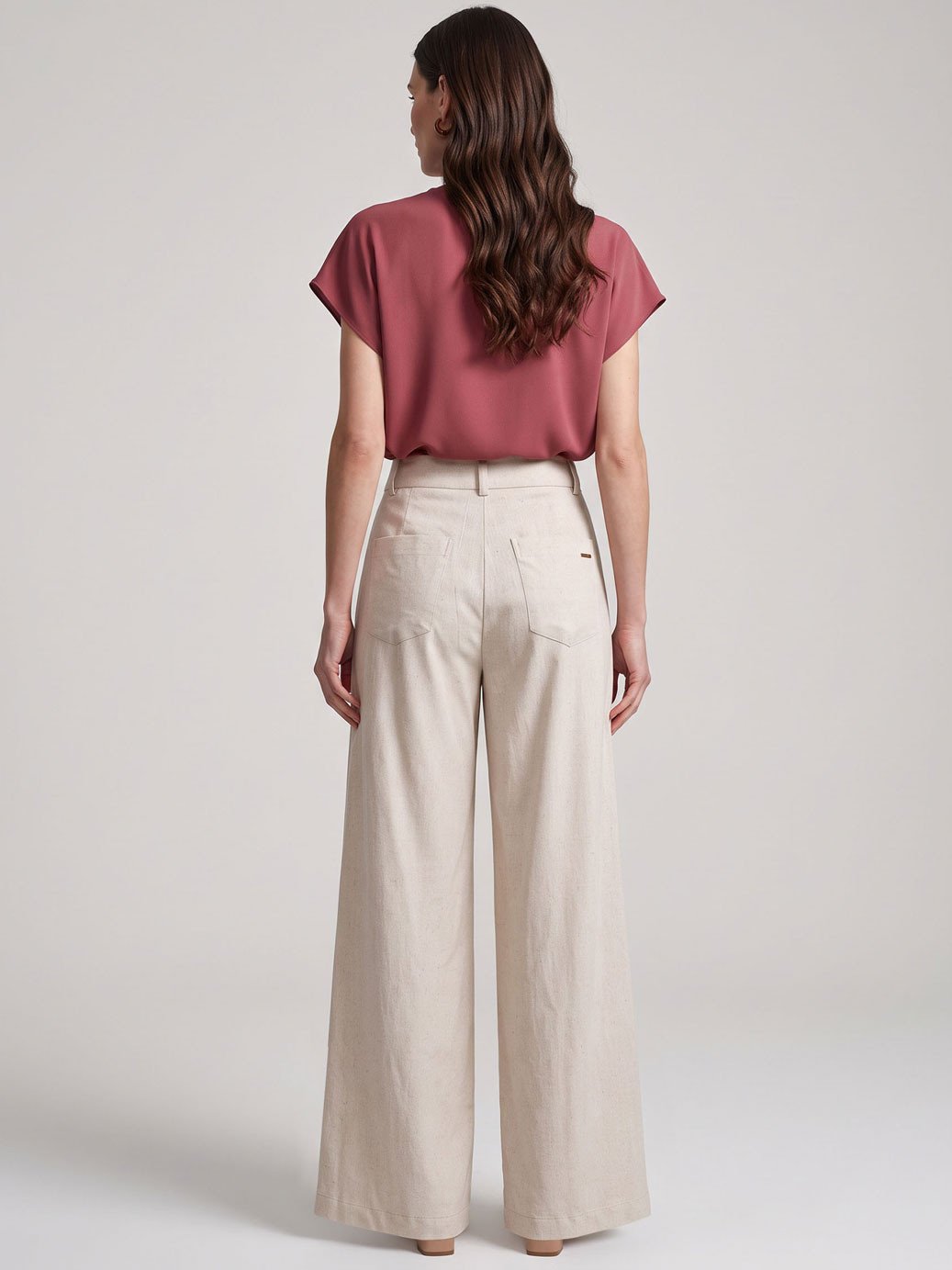 10501821 blusa em crepe terrracota oliviana 19200645 calca pantalona linho natural iselle 2 3