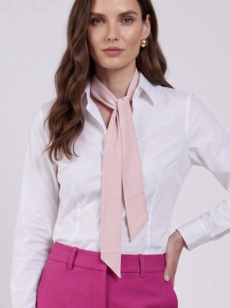 Camisa Feminina Tricoline Social Básica Branca Roberta