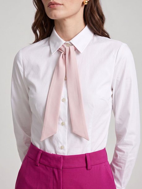 Faixa Gravata Dupla em Crepe Rosa Claro Yumi