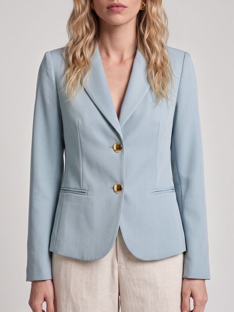 Blazer de Alfaiataria Clássico Azul Claro Aneliese