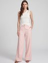Calça Wide Leg Alfaiataria de Viscose Rosa Claro Jade