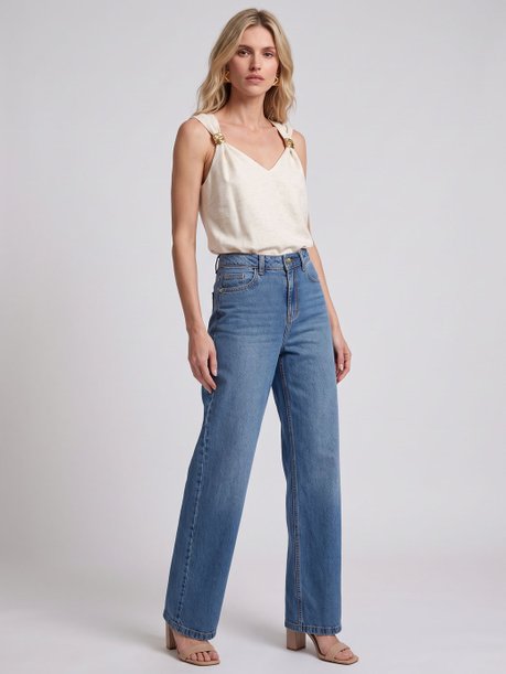 19200430 calca jeans wide leg azul medio selene 10501833 blusa alca passante dourado natural beatrise 2