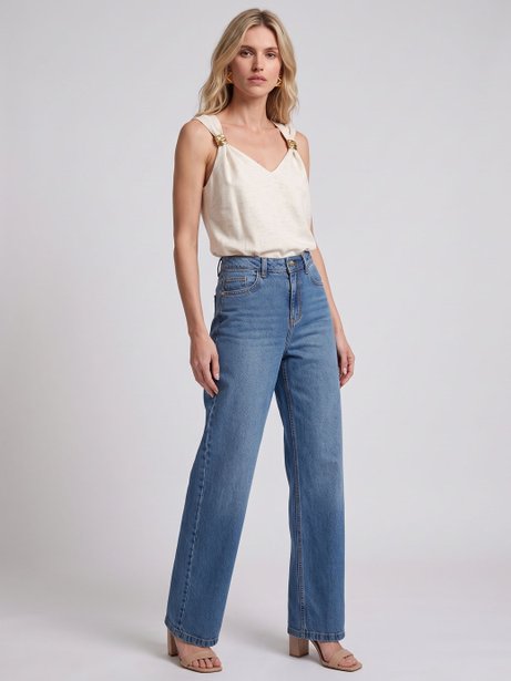 Calça Jeans Azul Médio Selene