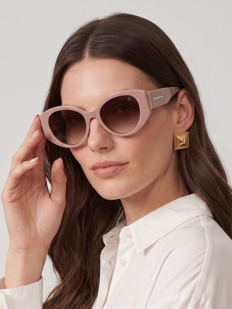 Óculos de Sol Acetato Geométrico Nude Nigéria