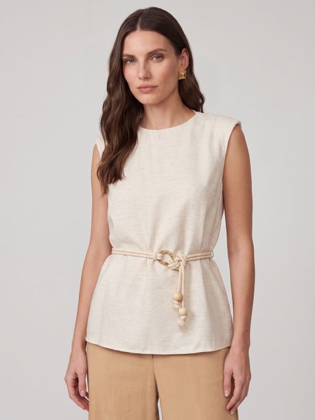 Blusa Feminina Muscle Tee em Alfaiataria Natural Cecille